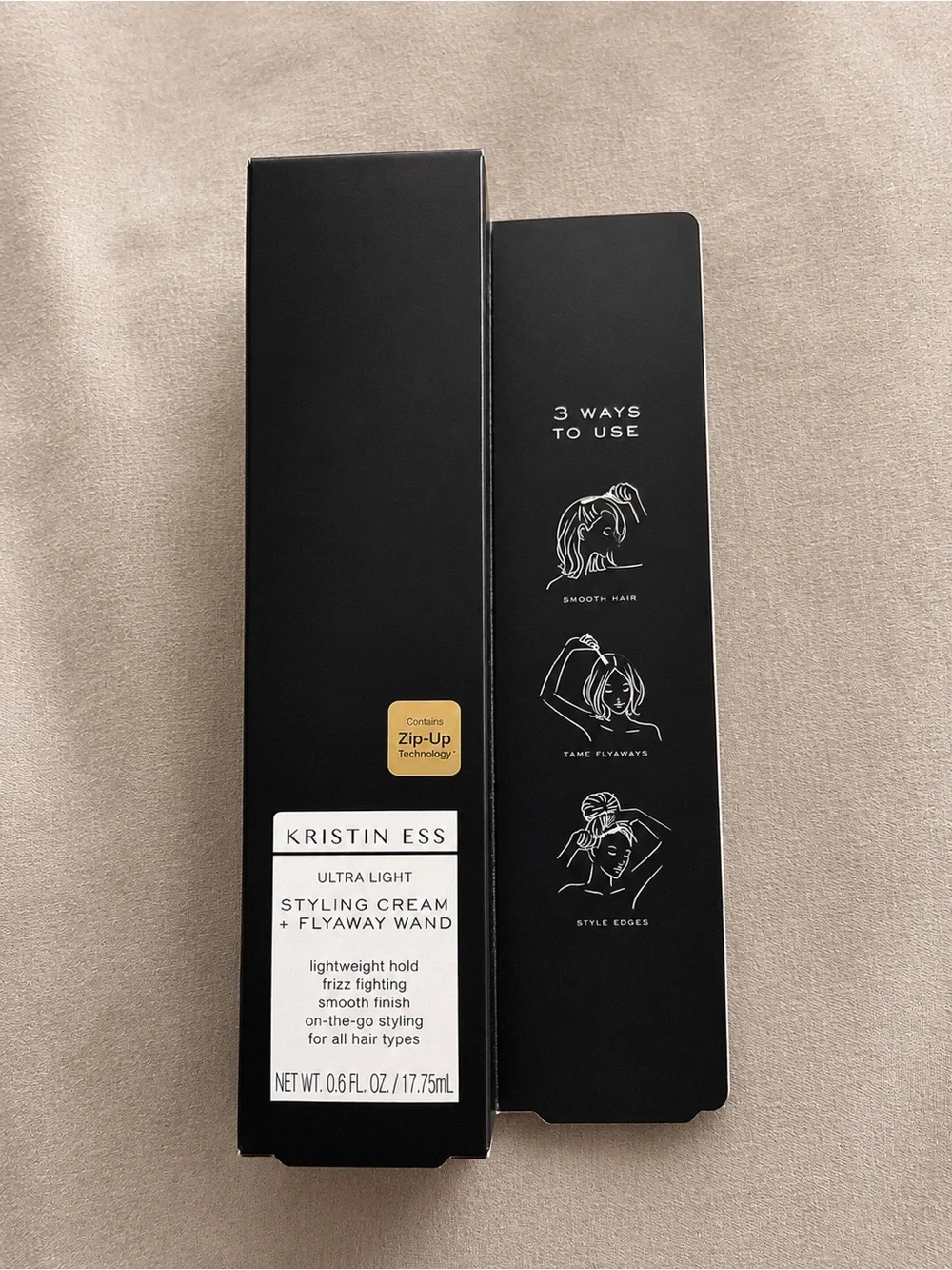 Kristin Ess Ultra Light Styling Cream + Flyaway Wand — Black